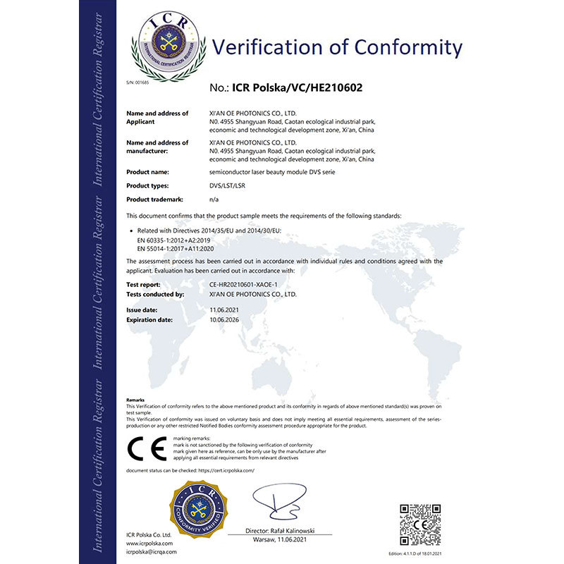Semiconductor Laser Module CE certification