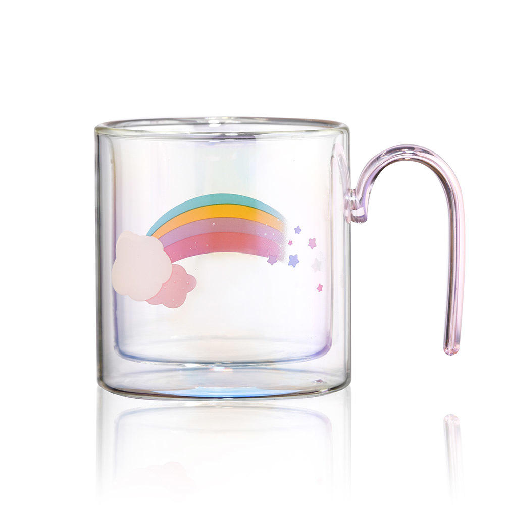 borosilicate double wall glass drinking cup