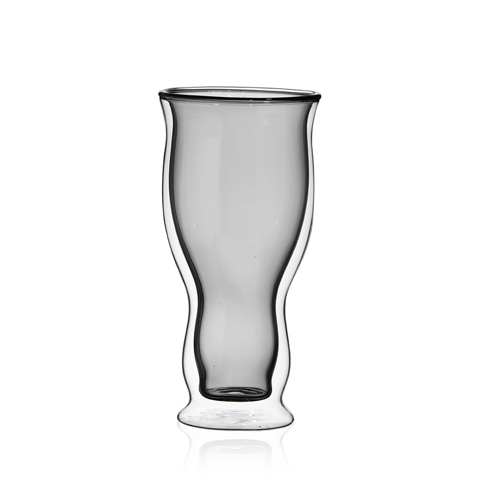 borosilicate double wall glass drinking cup