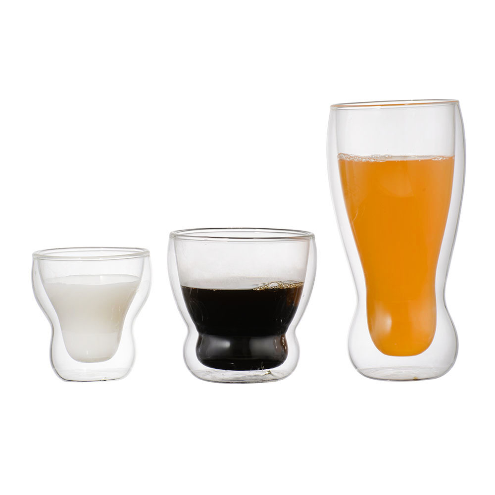 double layer high borosilicate glass cup