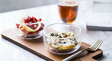 Glass salad bowl