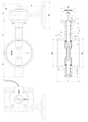 Butterfly Valve c/w Signal Gearbox- Grooved End