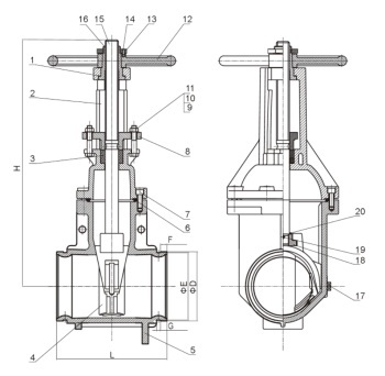 Resilient Wedge os&Y Gate valve-Grooved End