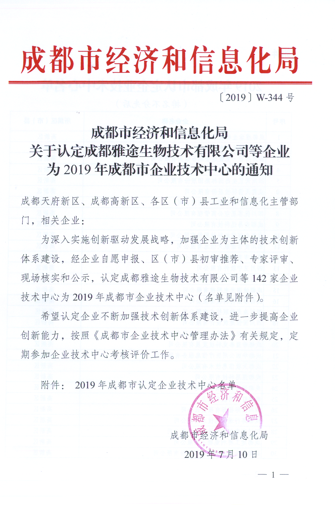 公司技術(shù)中心被認(rèn)定“成都市企業(yè)技術(shù)中心”稱(chēng)號(hào)