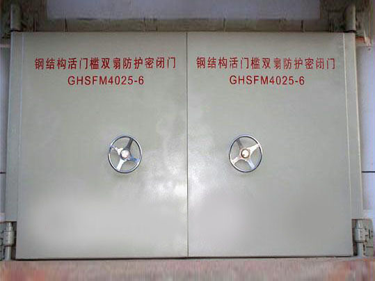 钢结构活门槛双扇防护密闭门