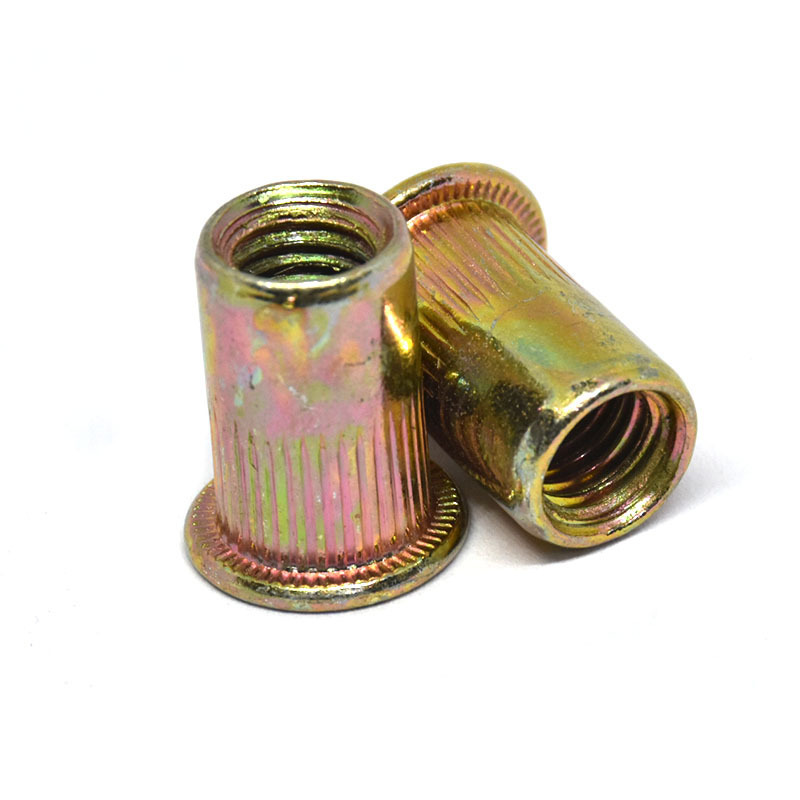 High Strength Grade 4 8 10 12 Steel Color Yellow Zinc Plated DIN7340 Rivet Nuts