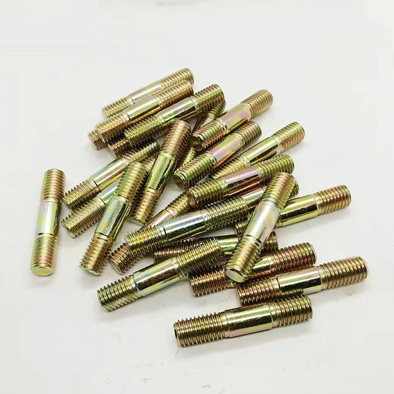 Color Yellow Zinc Plated Steel DIN938 Double Ending Stud Bolts