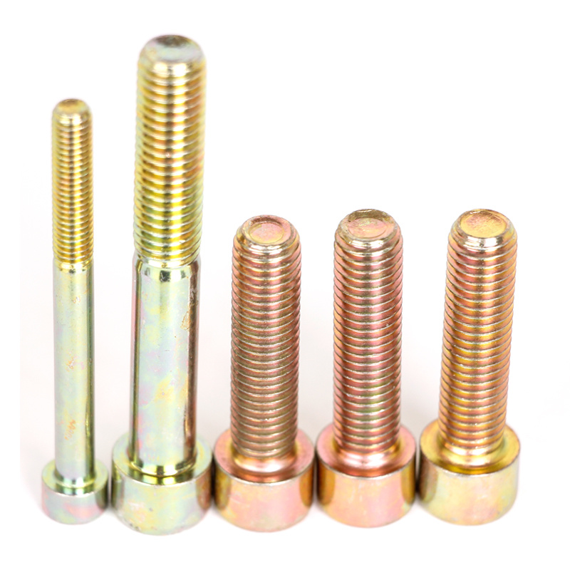 High Strength Grade 4.8 8.8 10.9 12.9 Steel Yellow Zinc Plated DIN912 Allen Bolts