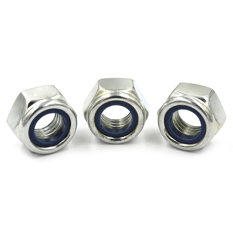 High Strength Grade 4 8 10 12 Steel Galvanized Blue White Zinc Plated DIN982 DIN985 Nylon Lock Nuts Nylock Nuts