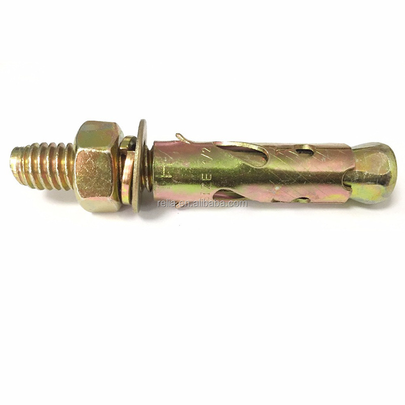 Color Yellow Zinc Plated Steel Elevator Expansion Bolts