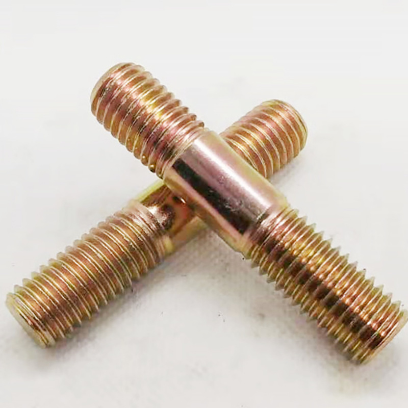 Color Yellow Zinc Plated Steel DIN938 Double Ending Stud Bolts