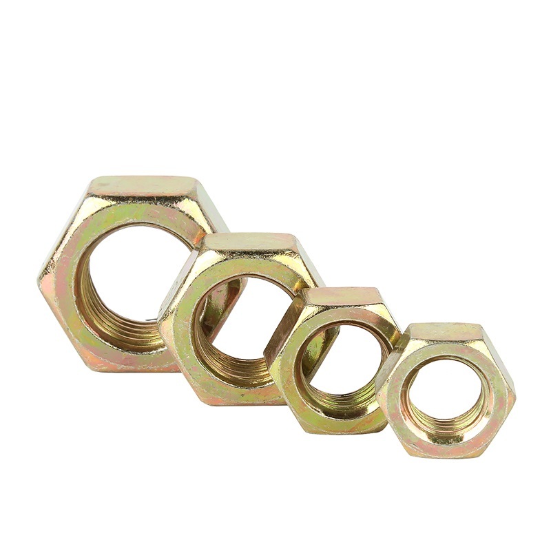 Écrou hexagonal haute résistance classe 4 classe 8 classe 10 classe 12 acier galvanisé couleur jaune DIN934