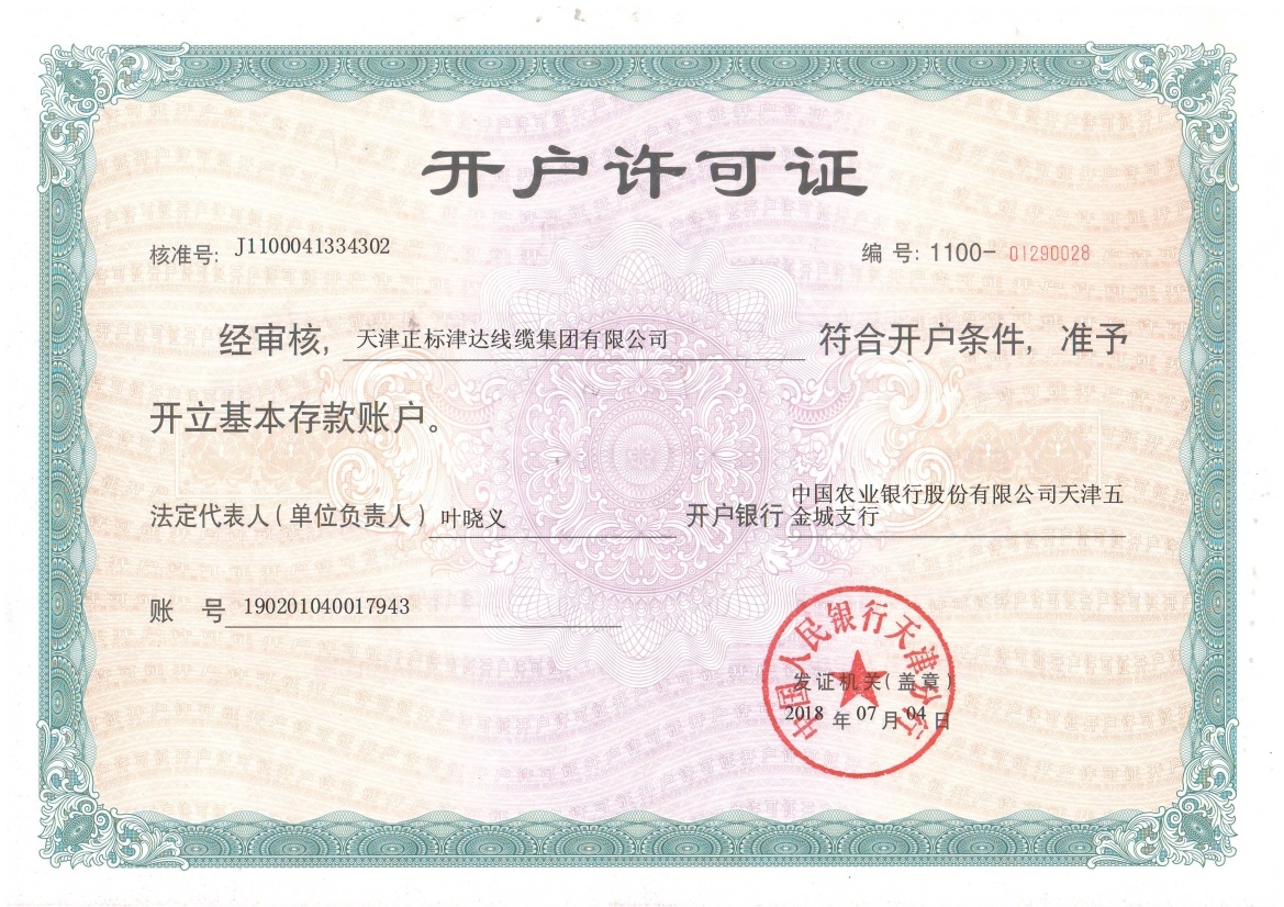 Opening permit Opening permit