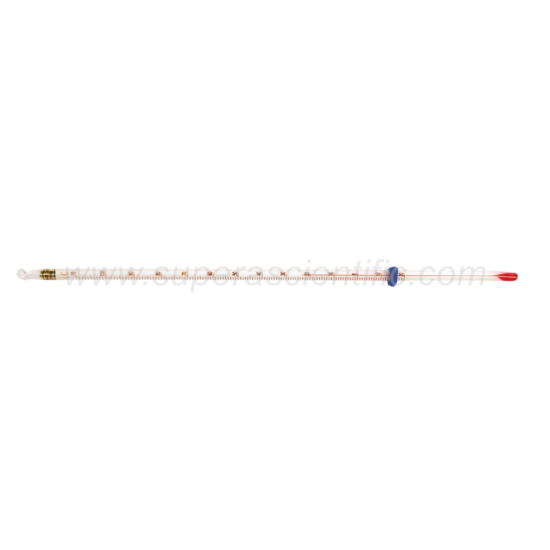Thermometers, Red Alcohol, White Back, Length 300mm