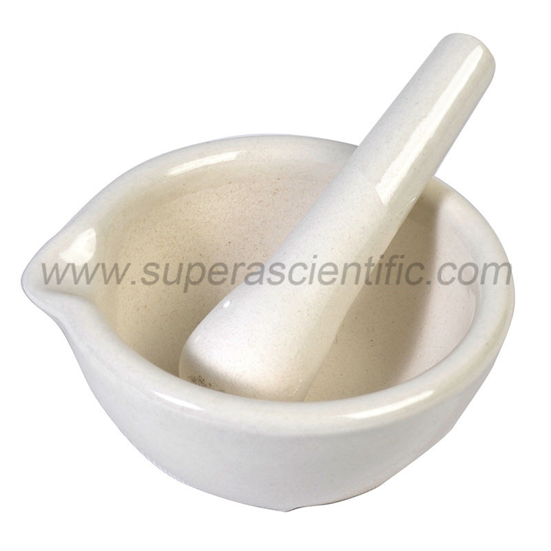 Porcelain Pestles & Mortars with Spout, Glazed