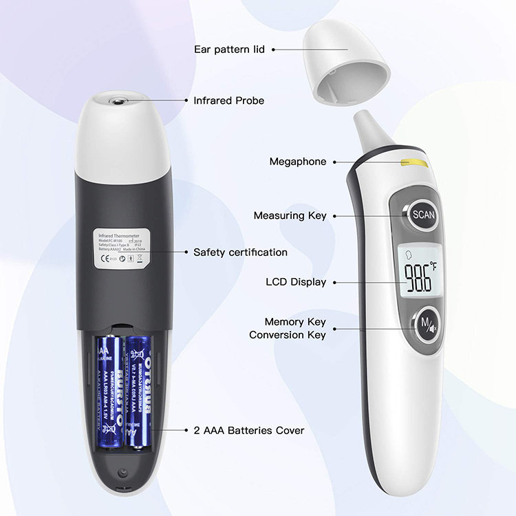 Ear Forehead Thermometer FCIR100Shenzhen Finicare.Co.,Ltd.