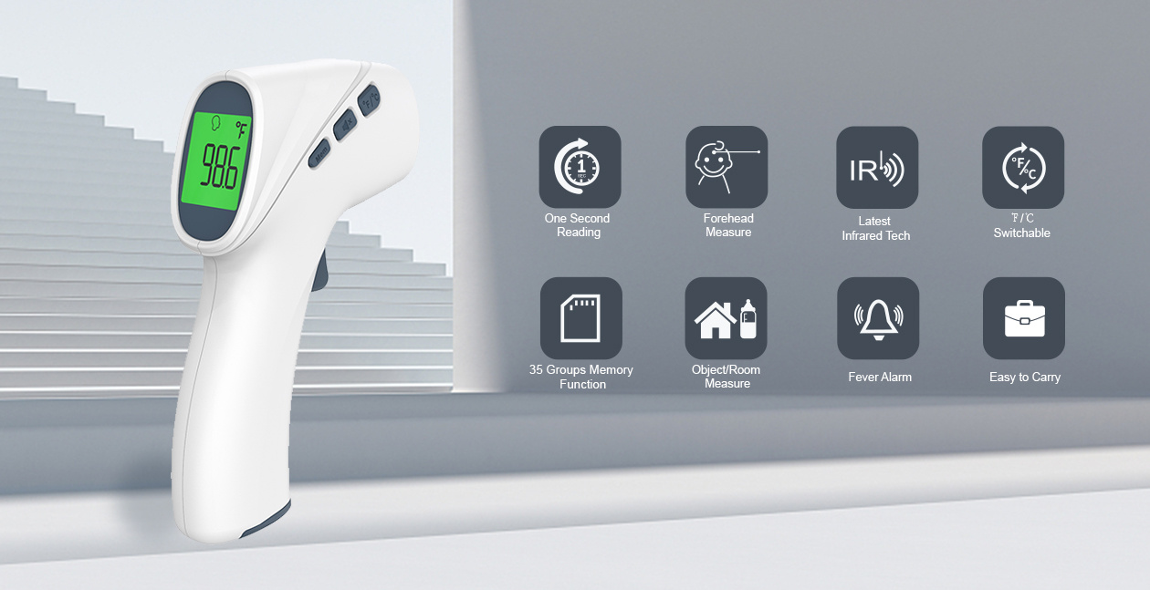 Finicare FC-IR200 No-Contact Infrared Thermometer - Body/Room/Food