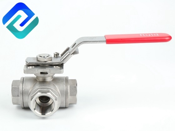 3-way reduced port mounting port stainless steel ball valve 1000PSI PN63  screw end