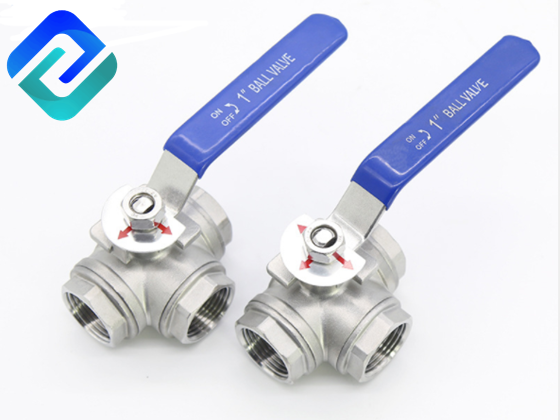 1/4'' 1'' stainless steel (316) 3-way ball valve - T/L port
