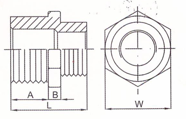 investment precision casting reducer hex joint drawing