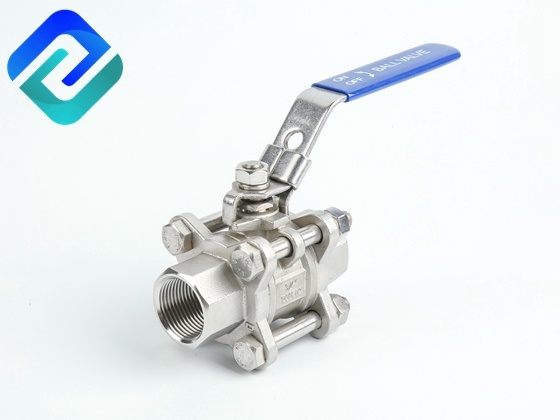 3-PC Stainless Steel Ball Valve, DIN Standard 1/4''-4''
