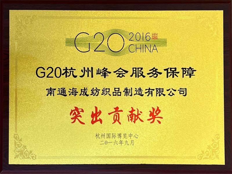 G20杭州峰會(huì)服務(wù)保障突出貢獻(xiàn)獎(jiǎng)