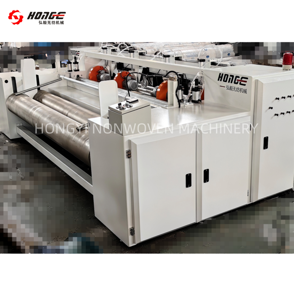 3KW Non Woven Roll To Sheet Cutting Machine PLC Touch Screen Control