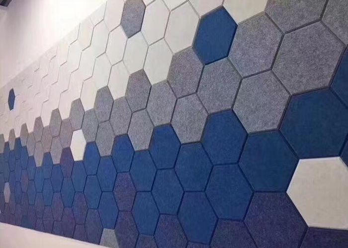 100% Polyester Fiber 3D Decorative Felt Wall Panels Semi Rigid