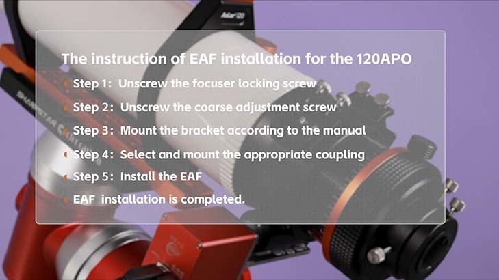 How to install ZWO EAF on Askar 103APO？