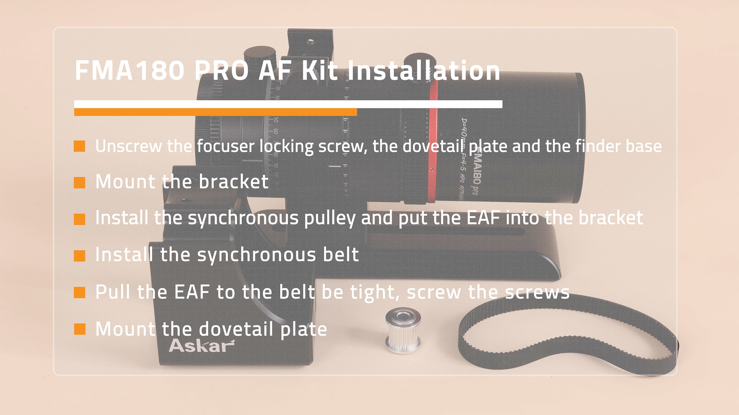 Installation Steps of FMA180pro's AF kit (Suitable for ZWO EAF)
