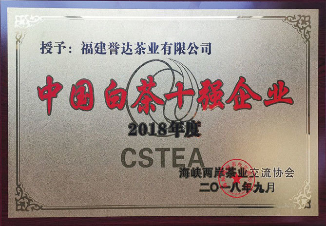 Top Ten white tea enterprises in China
