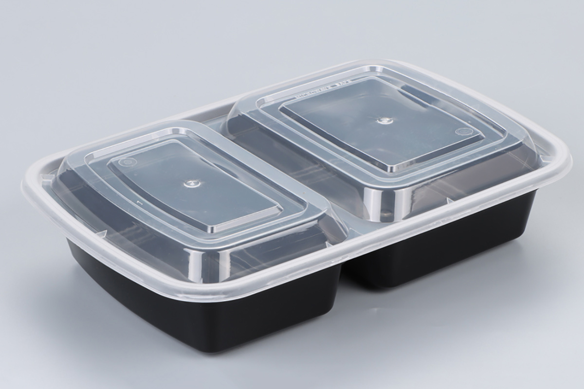 Factory price disposable 2 compartment 3 compartment plastic take away food container  bento lunch box