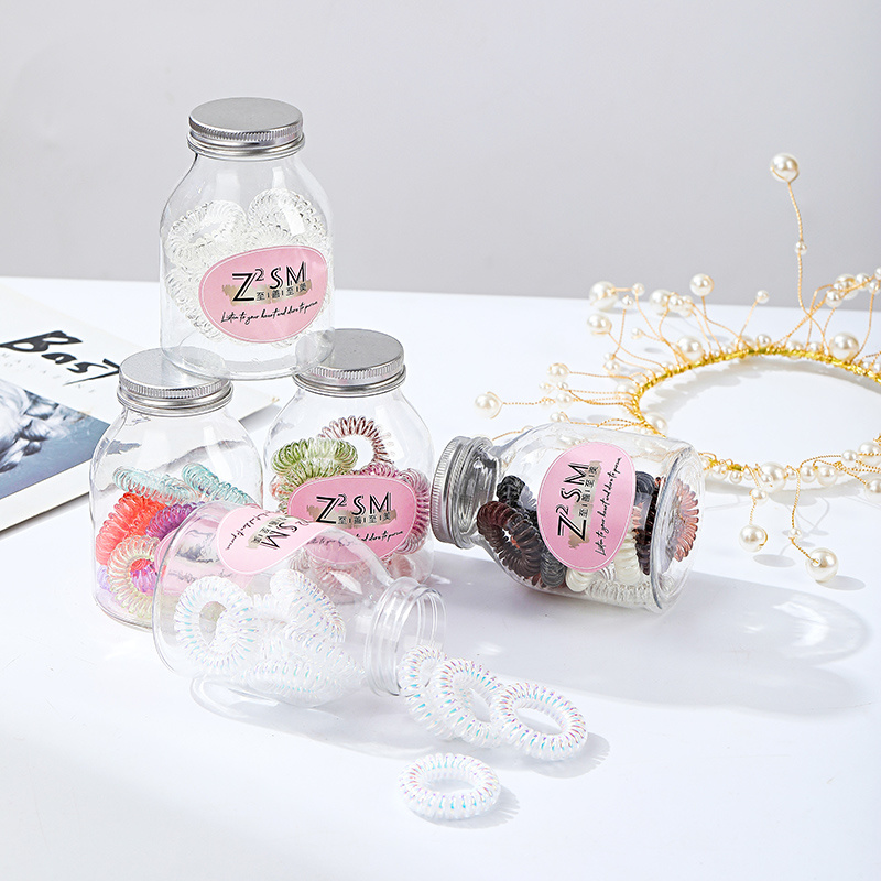 Fashion simple circle 4pcs sets pink colorful holder telephone scrunchies