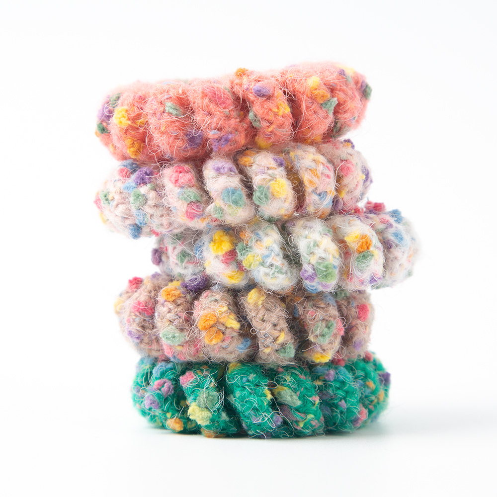 Fashion simple circle 4pcs sets pink colorful holder telephone scrunchies