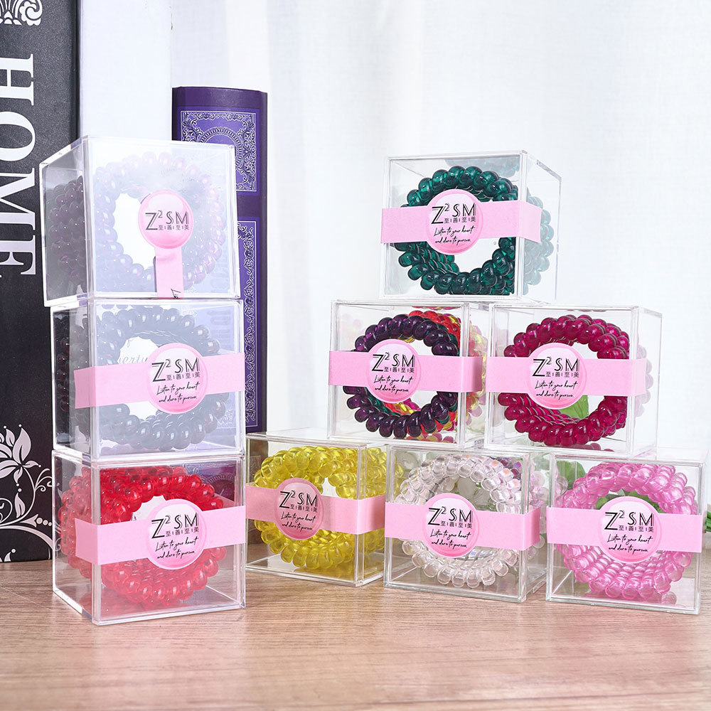 Transparent telephone wire hair ring