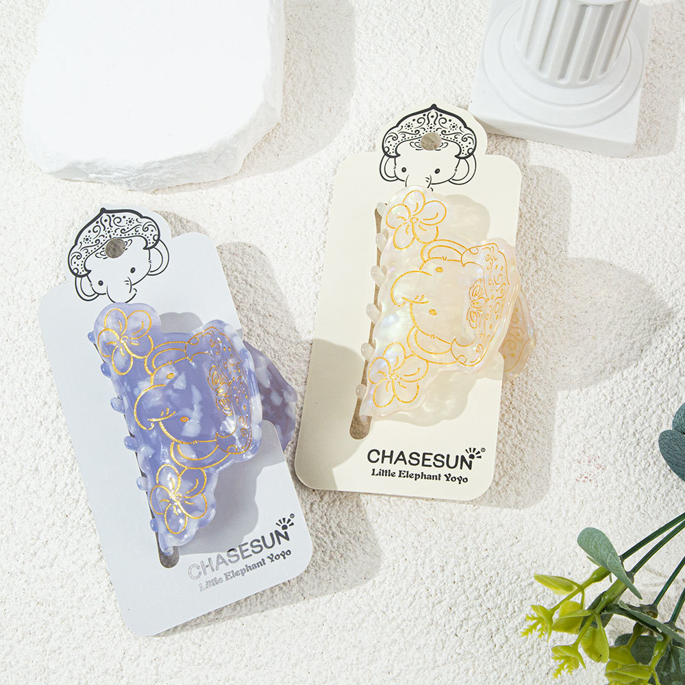 Cute Elephant-Shaped Acetate Hair Claw Clip