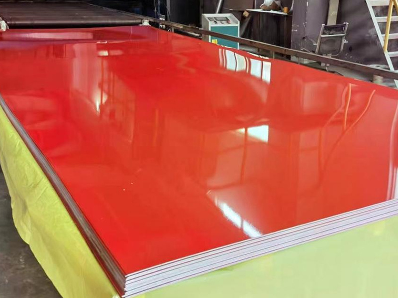 Fire red aluminum plate