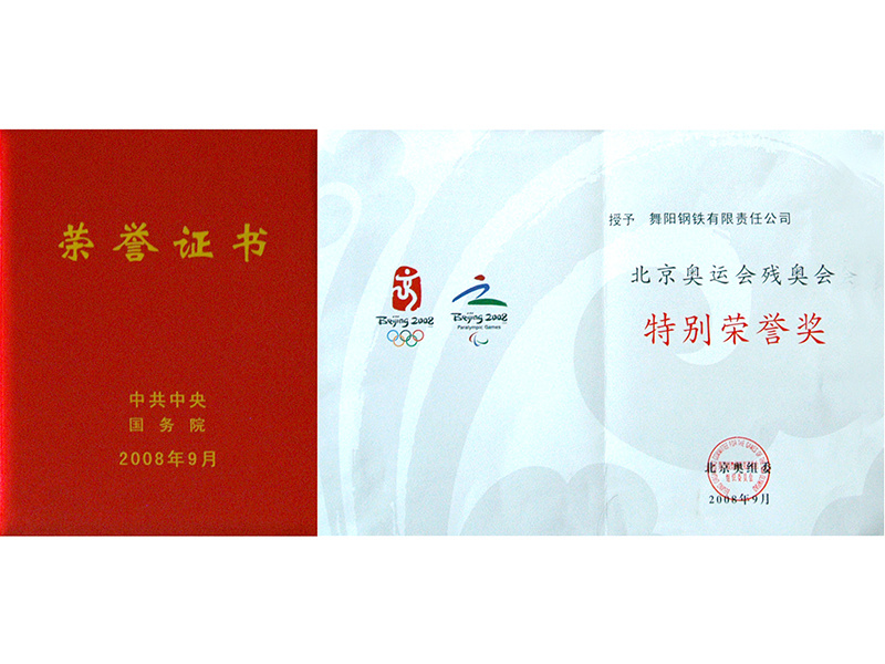 Special honorable mention for Beijing Olympic and paralympic games Special honorable mention for Beijing Olympic and paralympic games