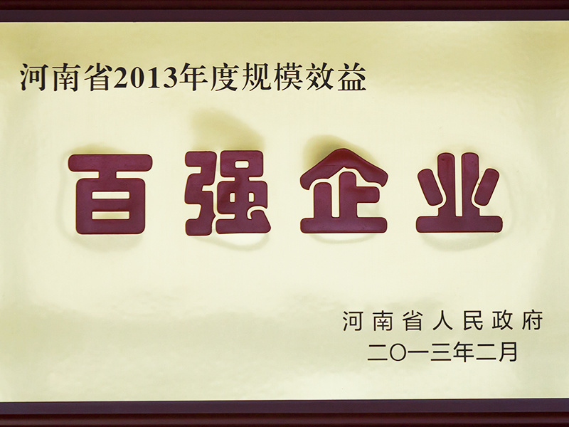 2013年度規(guī)模效益百強企業(yè)