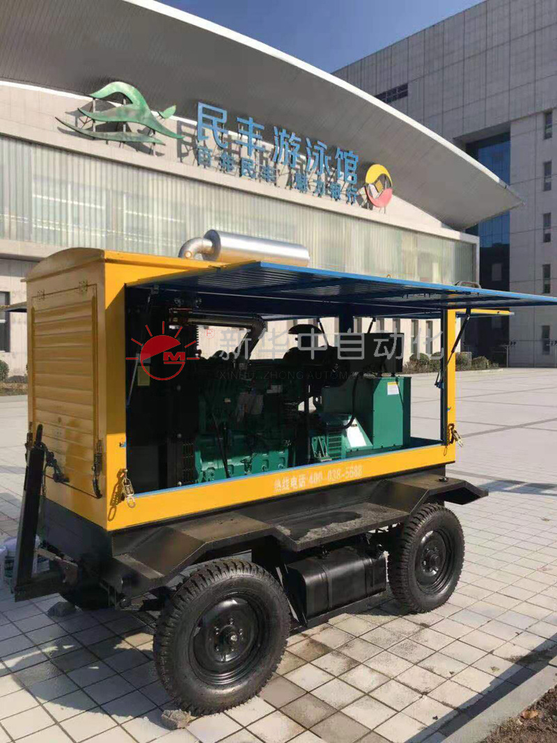 炎炎夏日，哪里消暑最合適，當(dāng)然是游泳館啦。某地游泳館為保障用電，在我司購(gòu)買一臺(tái)發(fā)電機(jī)組，但是因場(chǎng)地問題，無合適安裝位置，我司為其配一臺(tái)移動(dòng)式機(jī)組，需要運(yùn)行時(shí)及時(shí)從存放地拉倒游泳館，移動(dòng)機(jī)組隨地隨用，方便快捷，雨雪天氣也能正常使用。