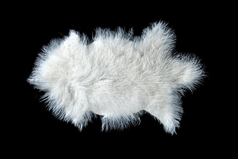 Mongolian lamb skin rug