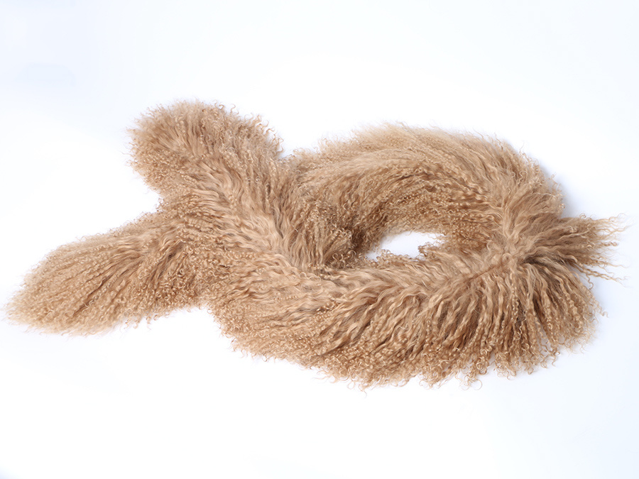 Mongolian lamb skin scarf