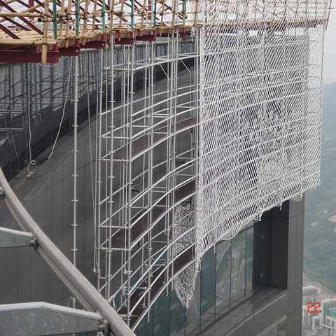 Aluminium ringlock construction suspended scaffolding platform for Macau Crown curtain wall project