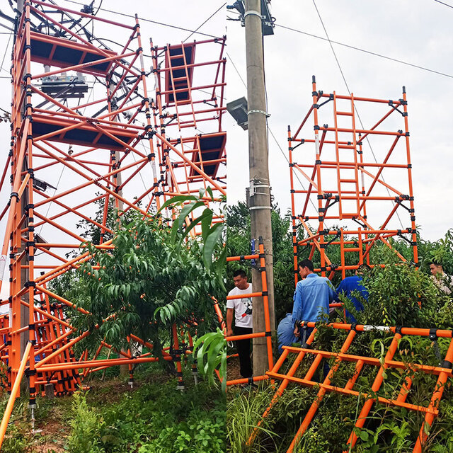 Leader grp fiberglass narrow mobile scaffolding tower used in mountain work site