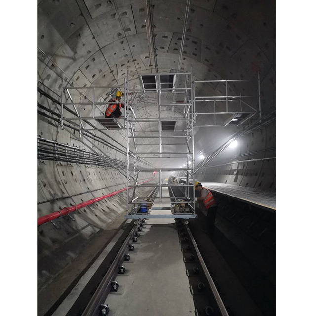 Aluminium mobile H frame scaffolding tower used in tunnels