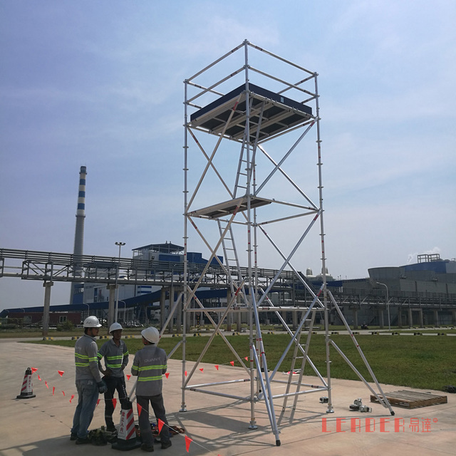 Guangxi Paper Mill 2mx2mx6m Aluminium all-round mobile scaffolding system with wheel