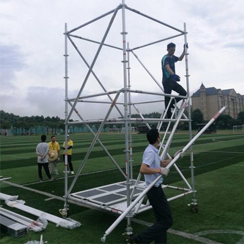 Aluminum wedge lock mobile tube scaffolding for Evergrande Football Stadium