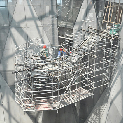 Aluminium Suspended Cuplock Scaffolding System for Guangzhou West Tower building maintaining