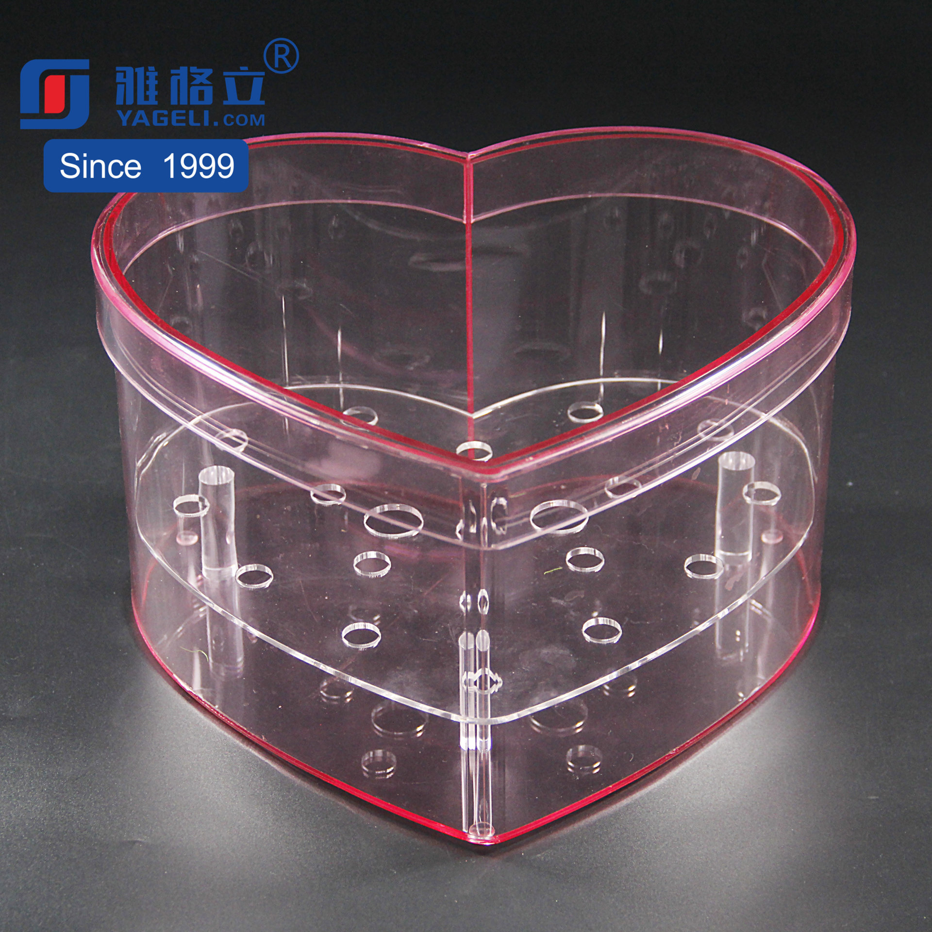亚克力定制有机玻璃心形花盒