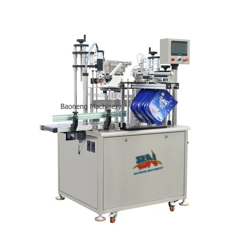 Quality Spouted Pouch Servo filling capping machine for liquid cleaner foamy liquid